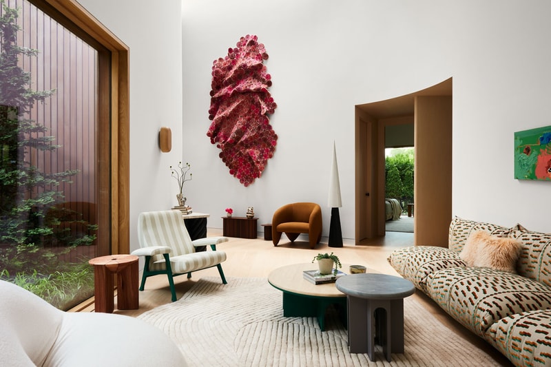 VERSO Gallery's "Bridge" Moves Into Hamptons House aesthetic south of france african american caribbean designer soft wood home Francisco Jaramillo Estudio Rain Little Wing Lee summer juxtaposition Bridgehampton's Six Square composition create creativity indoor outdoor gallery design earthy connected cohesive contemporary 