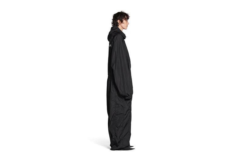 Balenciaga Oversized Nylon Overalls Webstore Price Launch Pockets Cinched Cuffs Pant Legs Photos Preview Ready to Wear