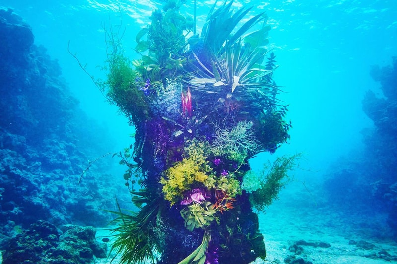 Azuma Makoto Submerges Floral Installation in Uncharted Ocean Waters in bloom artist creative flowers natural world coexist japanese sea nature natural world texture shape color vibrant display installation arrangement