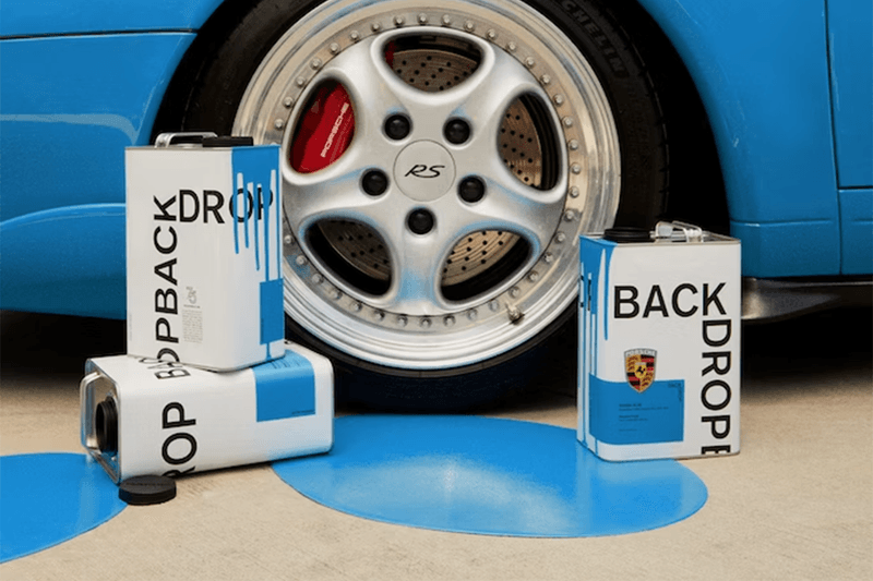Backdrop x Porsche Paint Collection collaboration car wall design