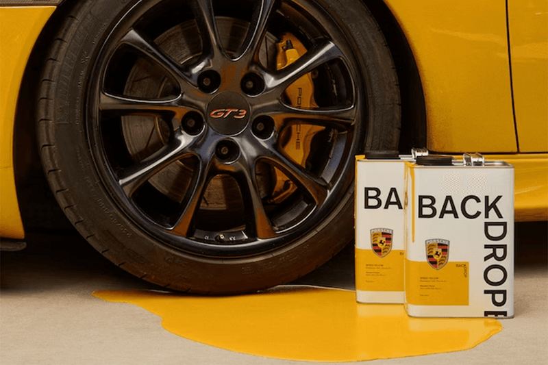 Backdrop x Porsche Paint Collection collaboration car wall design