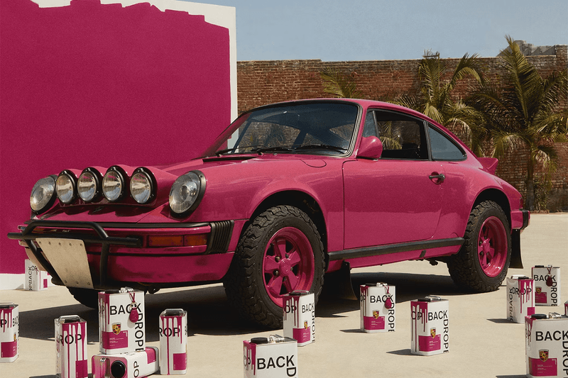 Backdrop x Porsche Paint Collection collaboration car wall design