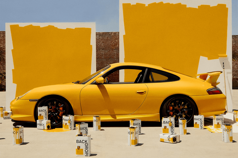 Backdrop x Porsche Paint Collection collaboration car wall design