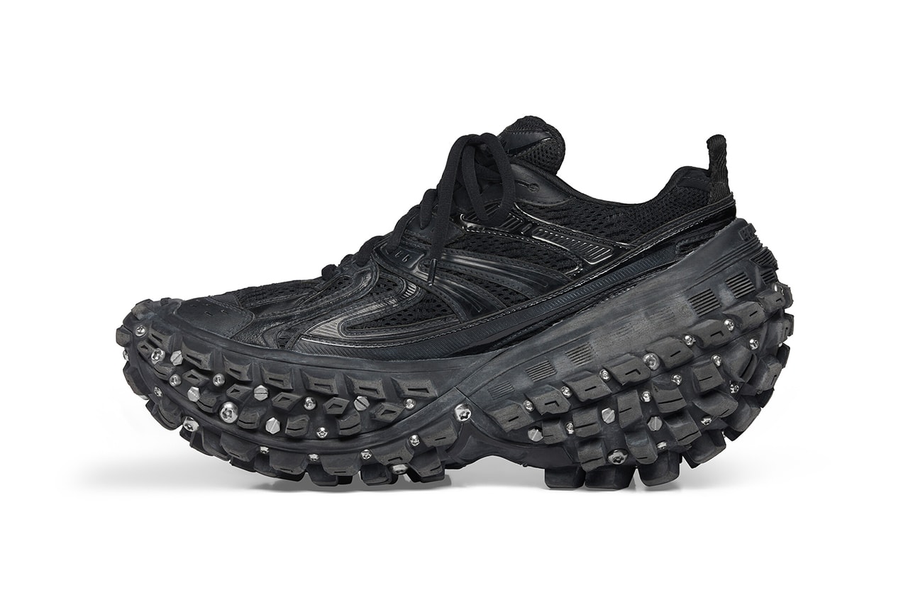 Balenciaga Bouncer Screw Sneaker Defender Shoe Black Leather Free Vegan Demna Footwear Shoe Designer $1550 USD