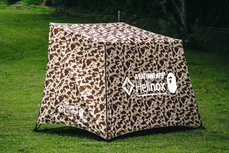 BAPE Goes Camping A Bathing Ape Unveils A Camping Ape outdoor equipment gear kitchenware stackable cups foldable lantern case tent tarp polyester cooler helinox pendleton jaguy japanese popup exhibition collection practical durable versatile