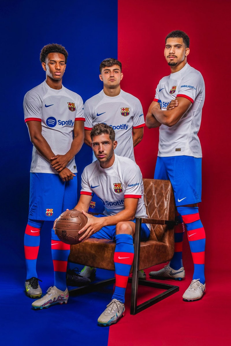 Nike Barcelona Football Club Soccer Sports Spain Real Madrid El Classico White Swoosh Just Do It La Liga Champions League Gavi Pedri