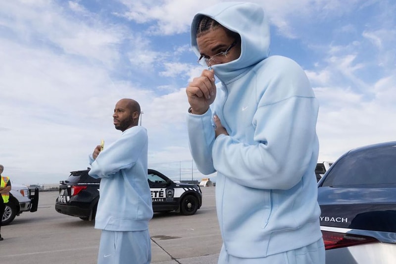 drake nocta nike tech fleece hoodie crewneck sweatpants baby ice blue release date info store list buying guide photos price 