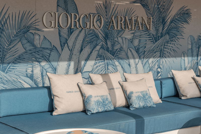 Giorgio Armani Bagatelle Saint Tropez restaurant beach club Mare Bellini Sbagliatto milan Emporio Armani Caffè