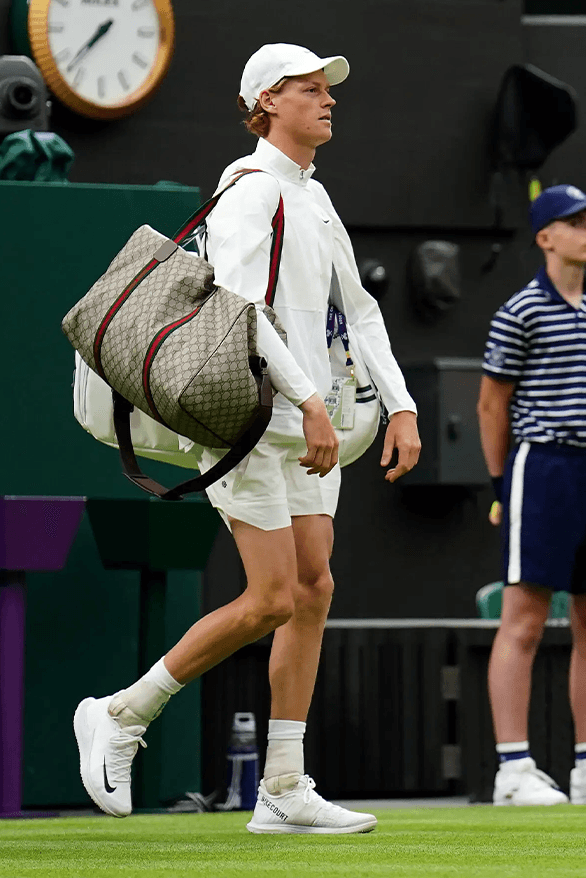 Jannik Sinner Wimbledon Gucci Deal custom duffle bag tennis championship uk