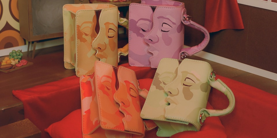 KidSuper Kissing abstract-pattern Shoulder Bag - Pink