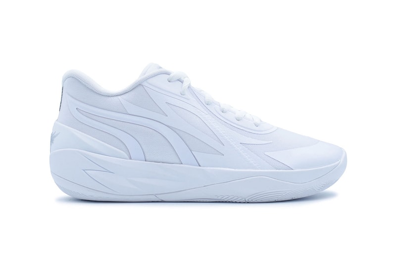 PUMA MB.02 Low Surfaces in "Triple White" 379419-01 release info puma white puma silver lamelo ball charlotte hornets nba basketball baller
