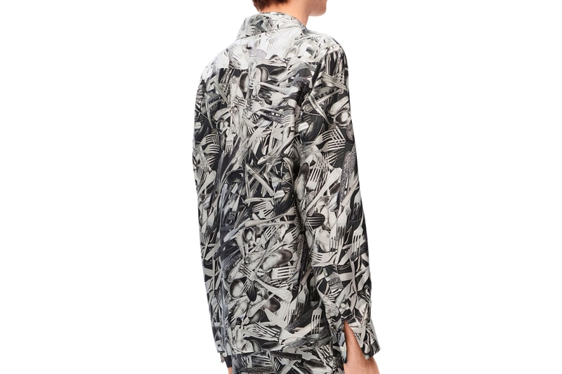 LOEWE Fourchettes Cutlery Silk Printed Pyjama Shirt Drawstring Trousers Jonathan Anderson 