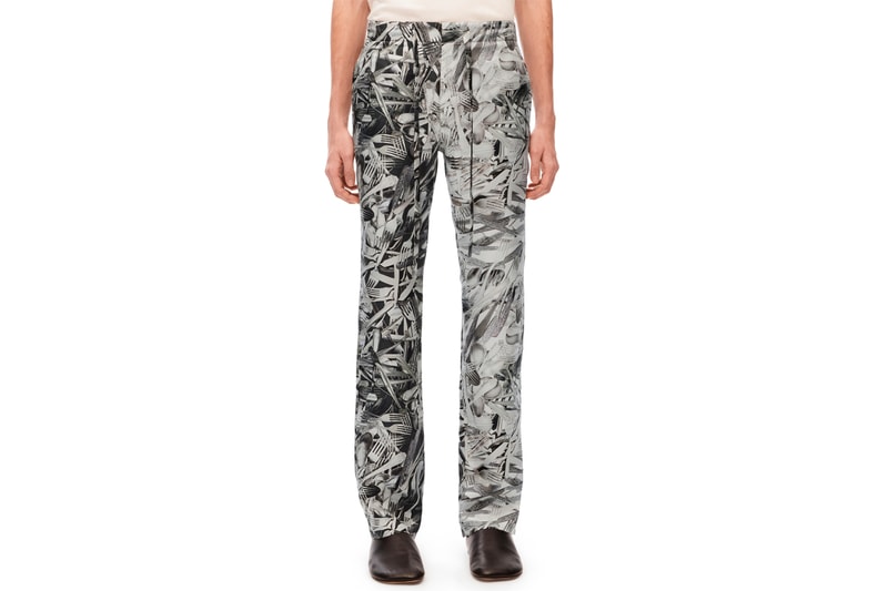 LOEWE Fourchettes Cutlery Silk Printed Pyjama Shirt Drawstring Trousers Jonathan Anderson 