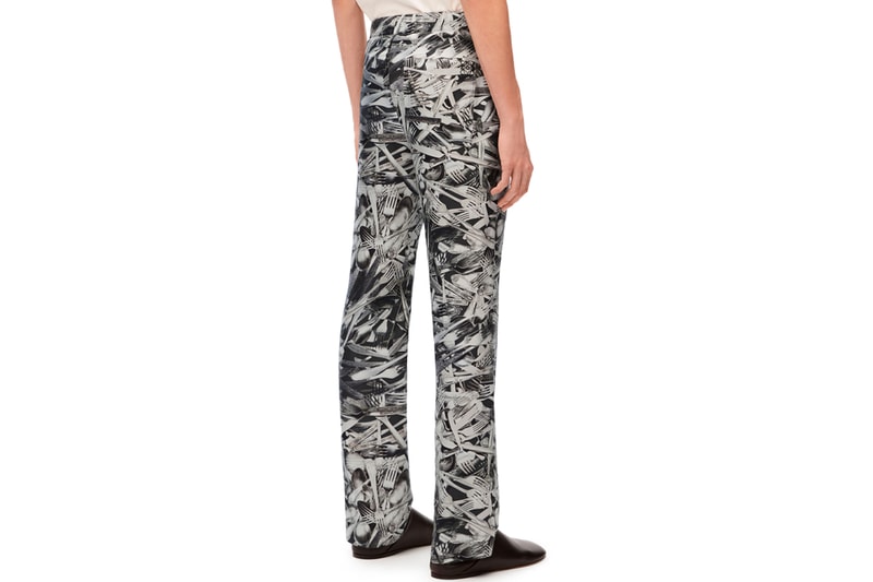 LOEWE Fourchettes Cutlery Silk Printed Pyjama Shirt Drawstring Trousers Jonathan Anderson 