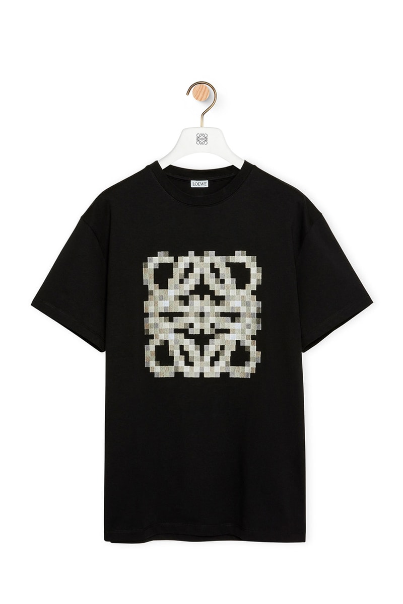 LOEWE Spring Summer 2023 SS24 Pixelated Collection Pixel Hoodie Monochrome Black Grey T-shirts