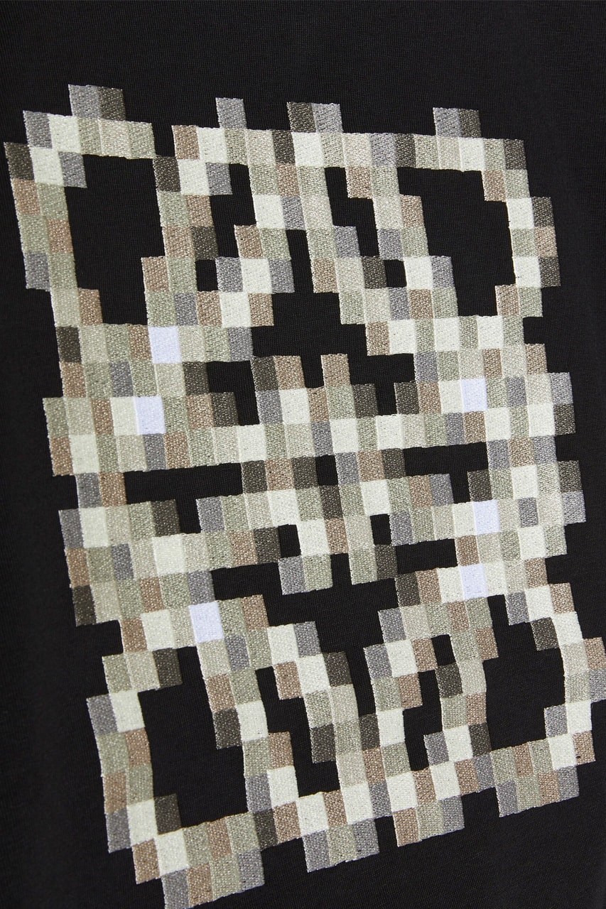 LOEWE Spring Summer 2023 SS24 Pixelated Collection Pixel Hoodie Monochrome Black Grey T-shirts