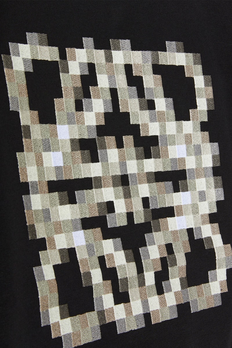 LOEWE Весна-Лето 2023 SS24 Pixelated Collection Pixel Hoodie Monochrome Black Grey Футболки