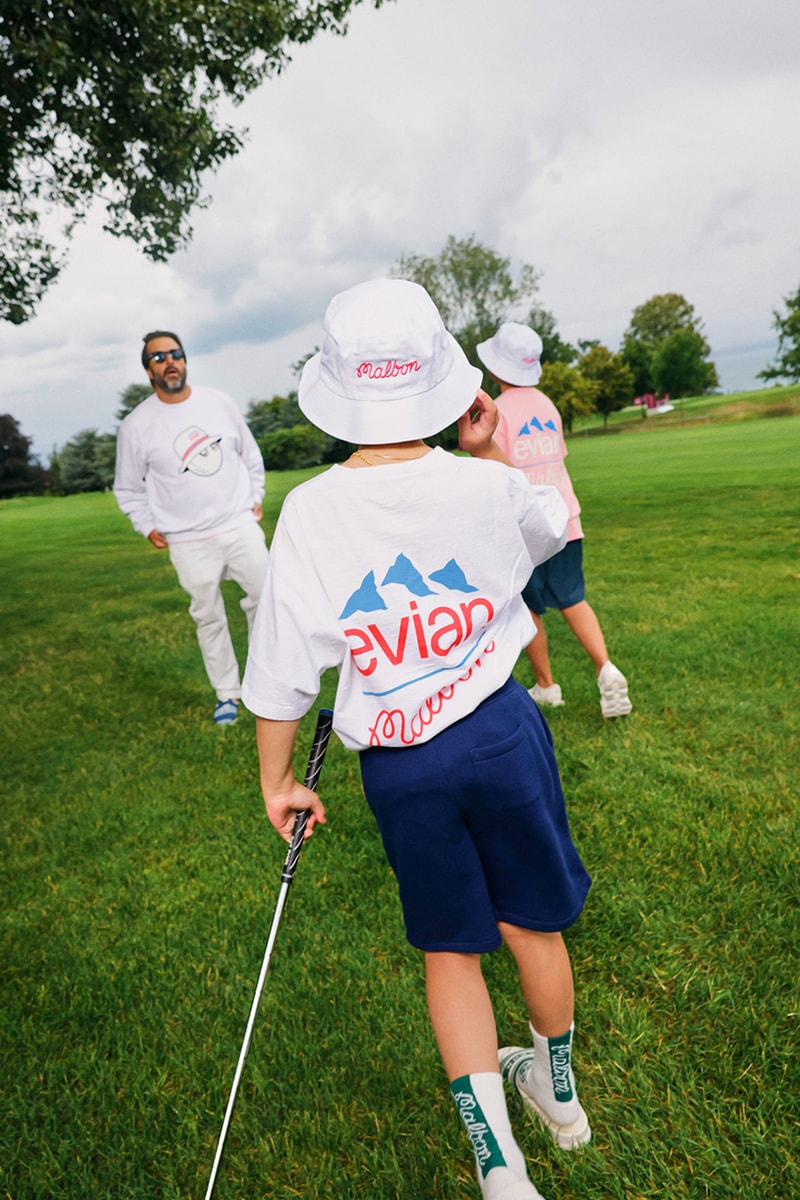 malbon golf evian championship collection bucket hat tee shirt sweatshirt pink white amundi