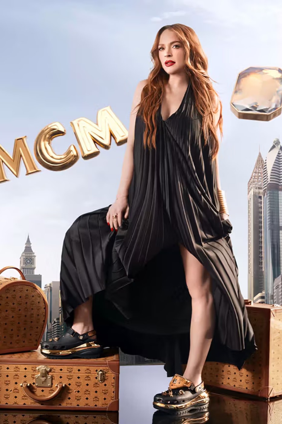 MCM and Crocs Meet Lindsay Lohan for Shiny Mega Crush Clogs