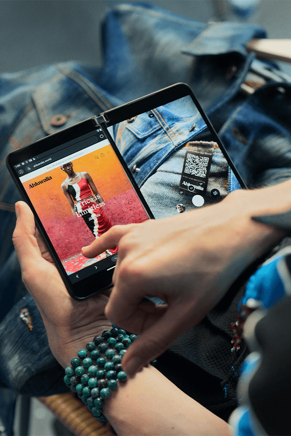 Microsoft Ahluwalia EON AI Collection fall winter 2023 uk London designer technology artificial intelligence Symphony menswear womenswear