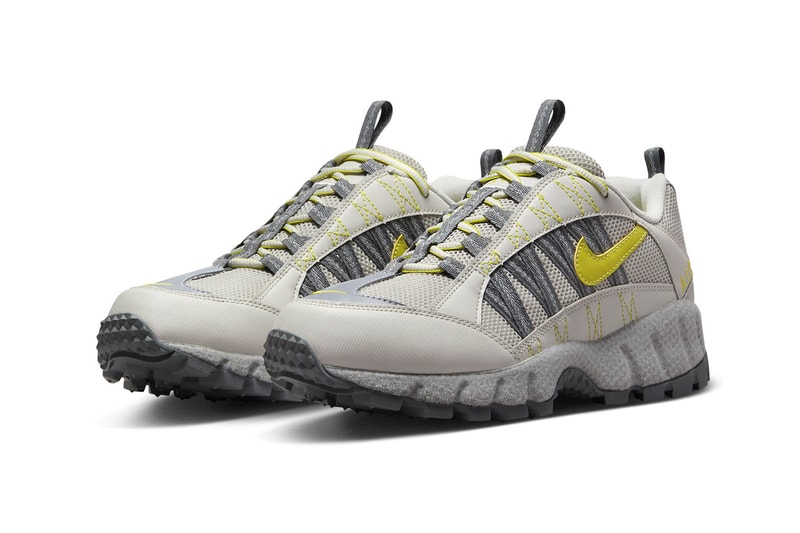 Official Look at the Nike Air Humara in "Light Bone" Light Bone/High Voltage-Smoke Grey FQ2443-001 swoosh hiking shoes jacquemus