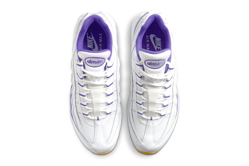 Nike Air Max 95 Arrives With Purple Hues and Gum Soles DM0011-101 lakers colors los angeles white summer sneakers