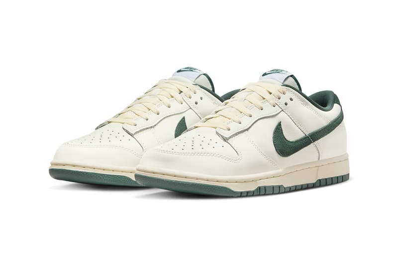 On Feet Look Nike Dunk Low Athletic Department "Deep Jungle" FQ8080-133 Sail/Deep Jungle-Coconut Milk-White Fall 2023