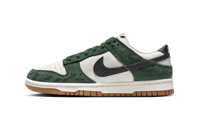 Official Look at the Nike Dunk Low "Green Snakeskin" FQ8893-397 low top swoosh skate shoes 