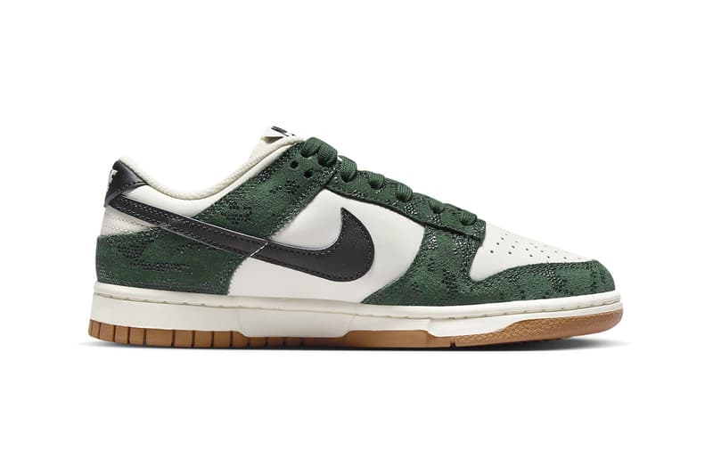 Official Look at the Nike Dunk Low "Green Snakeskin" FQ8893-397 low top swoosh skate shoes 