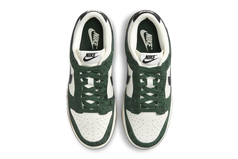 Official Look at the Nike Dunk Low "Green Snakeskin" FQ8893-397 low top swoosh skate shoes 