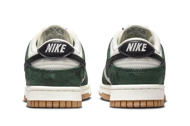 Official Look at the Nike Dunk Low "Green Snakeskin" FQ8893-397 low top swoosh skate shoes 