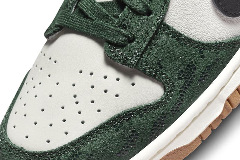 Official Look at the Nike Dunk Low "Green Snakeskin" FQ8893-397 low top swoosh skate shoes 