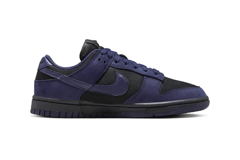 Official Look at the Nike Dunk Low in "Purple Ink" FB7720-001 womens canvas suede dark ominous speckled swoosh