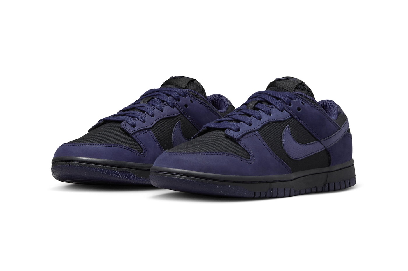 Official Look at the Nike Dunk Low in "Purple Ink" FB7720-001 womens canvas suede dark ominous speckled swoosh