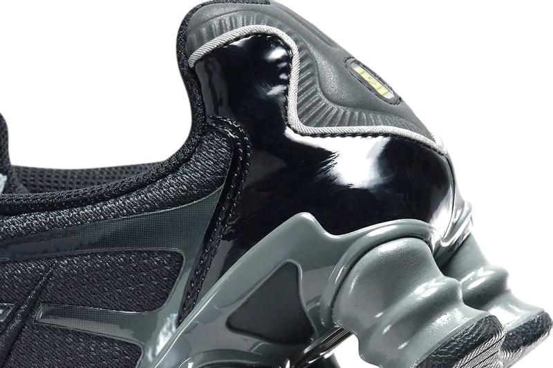 Nike Shox TL Resurfaces in Sleek "Black/Grey" Colorway FV0939-001 stealthy swoosh technical sneakers martine rose