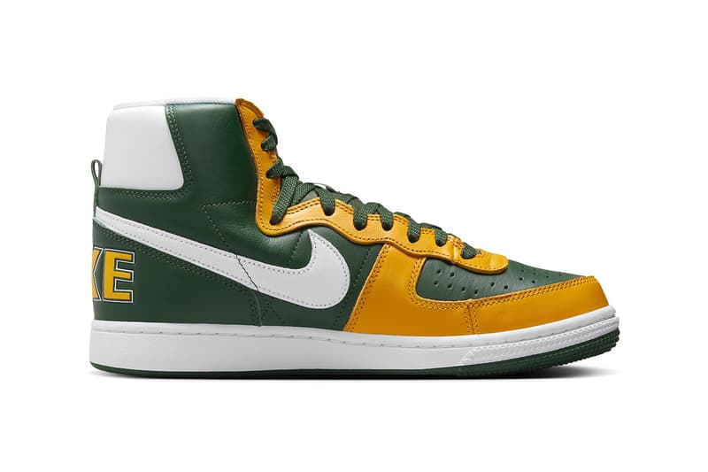 Nike Terminator High "Seattle Supersonics" Return Black Forest/White-Del Sol FN4442-300 green yellow high tops swoosh retro shoes