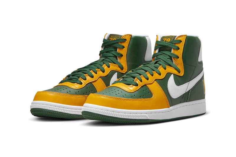 Nike Terminator High "Seattle Supersonics" Return Black Forest/White-Del Sol FN4442-300 green yellow high tops swoosh retro shoes