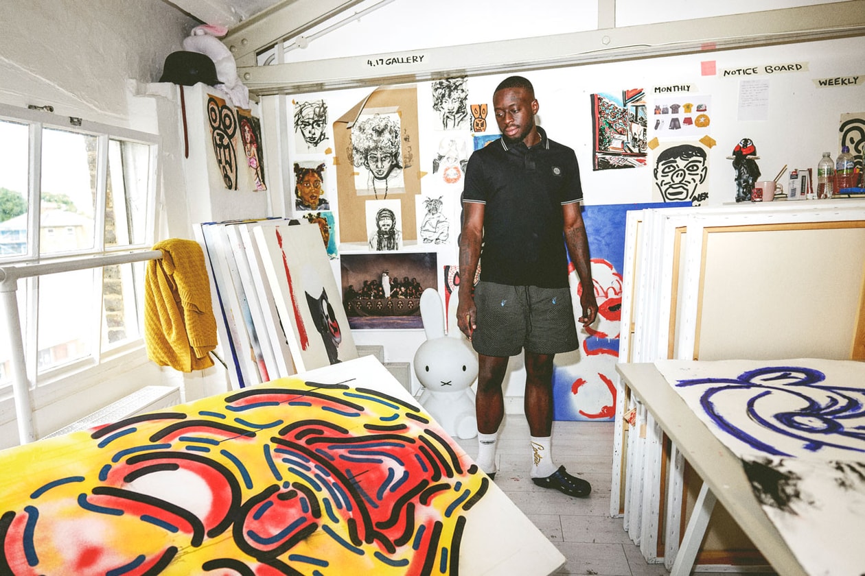 Olaolu Slawn Creates for the Community Fashion Art BRIT Awards UK London FLANNELS X installation Beau Beus' East London