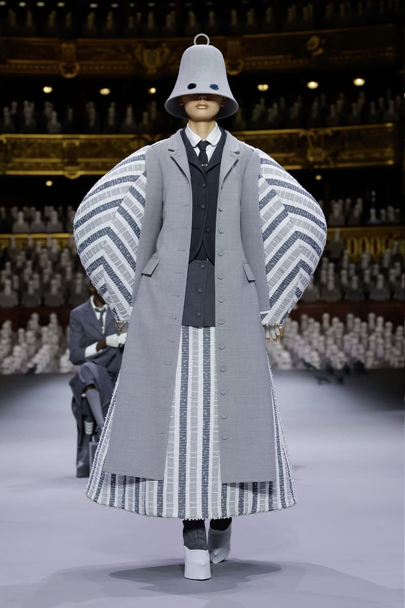 Thom Browne's FW23 Haute Couture Debut Brings the Theatrics to a Grey Palette fall/winter 2023 paris couture week uniformly grey opera garnier