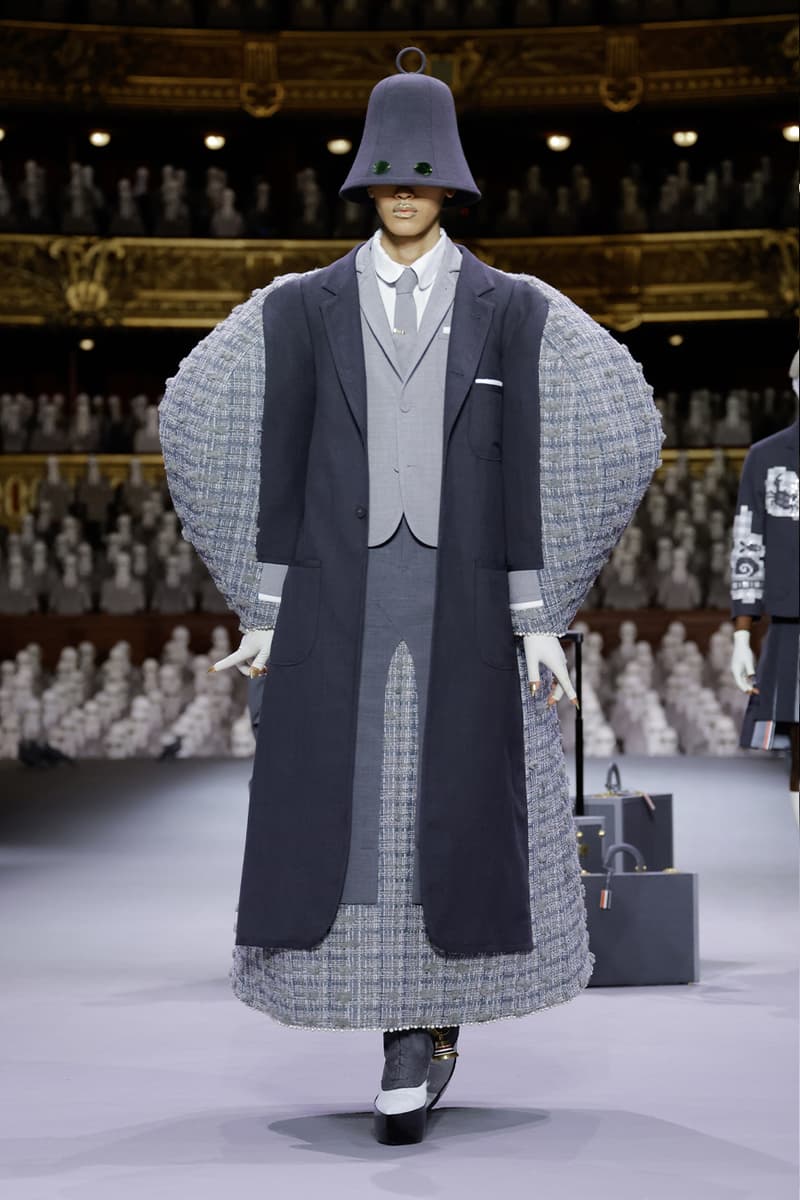 Thom Browne's FW23 Haute Couture Debut Brings the Theatrics to a Grey Palette fall/winter 2023 paris couture week uniformly grey opera garnier