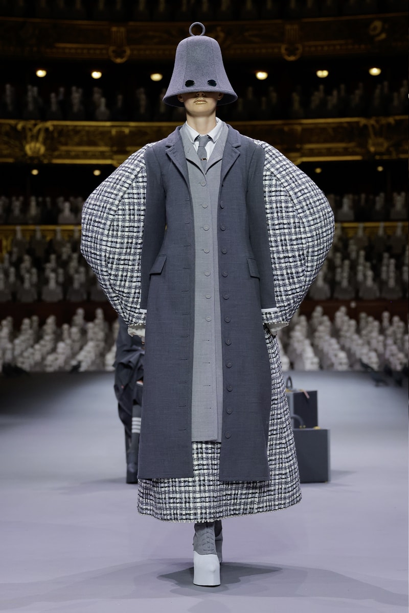 Thom Browne's FW23 Haute Couture Debut Brings the Theatrics to a Grey Palette fall/winter 2023 paris couture week uniformly grey opera garnier
