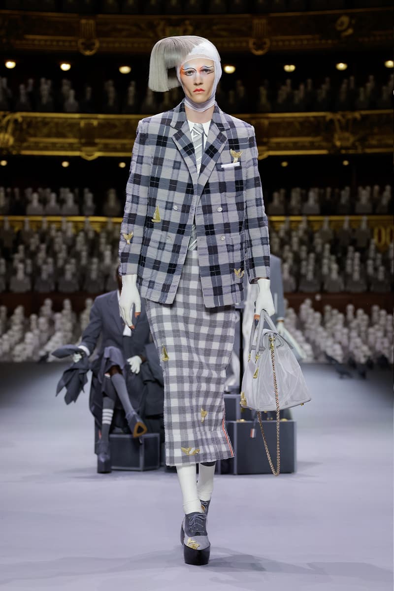 Thom Browne's FW23 Haute Couture Debut Brings the Theatrics to a Grey Palette fall/winter 2023 paris couture week uniformly grey opera garnier