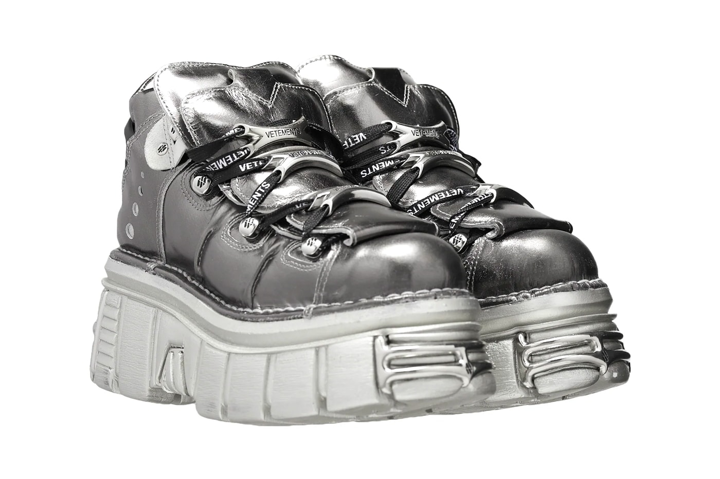 Vetements and New Rock Collaborate for "Silver" Platform Sneaker