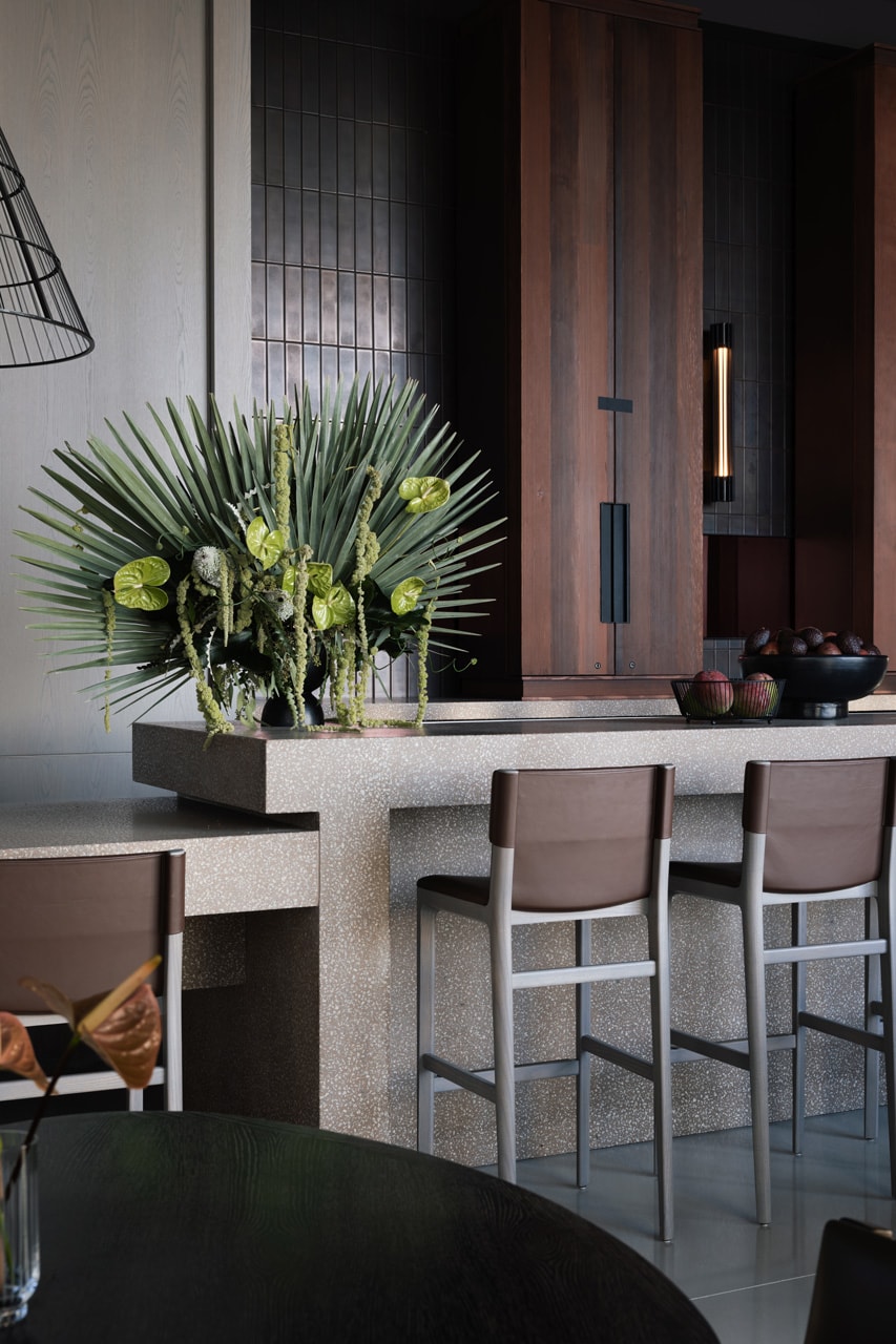 Yabu Pushelberg Designs New Dual Branded LA Hotels los angeles the moxy marriott the ac hotel spanish hacienda aesthetic wood birch california elevated designs sophisticated George Yabu and Glenn Pushelberg custom display installation floral furniture oak design art