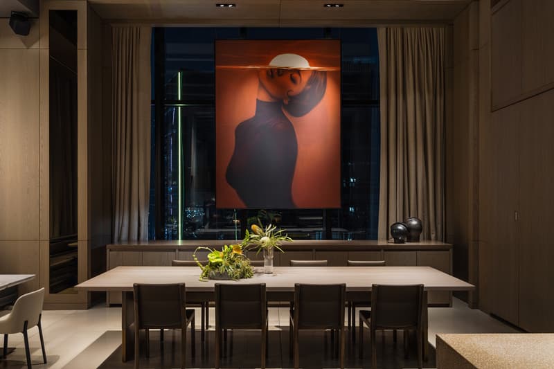 Yabu Pushelberg Designs New Dual Branded LA Hotels los angeles the moxy marriott the ac hotel spanish hacienda aesthetic wood birch california elevated designs sophisticated George Yabu and Glenn Pushelberg custom display installation floral furniture oak design art