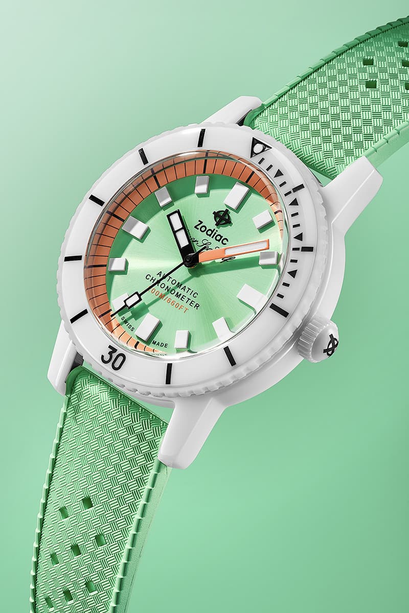 Zodiac Super Sea Wolf Ceramic Watch Blue Orange Seafoam Green Release Info