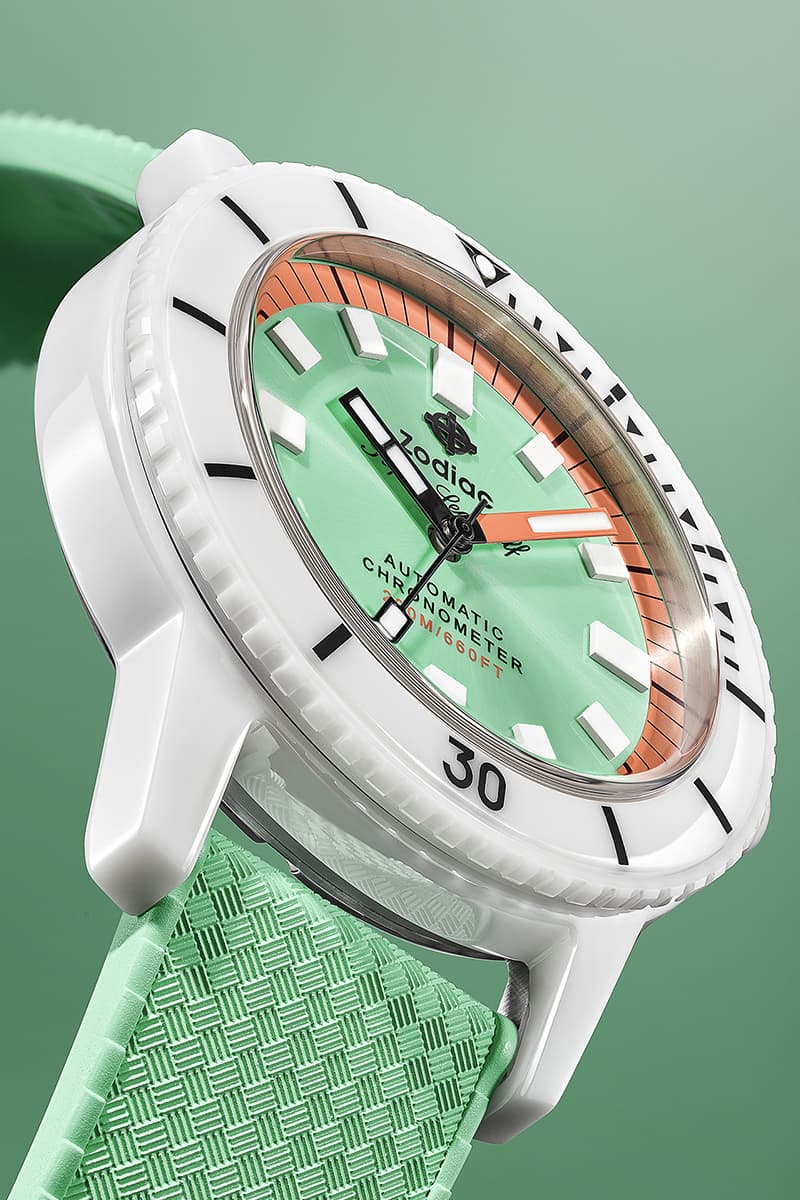 Zodiac Super Sea Wolf Ceramic Watch Blue Orange Seafoam Green Release Info