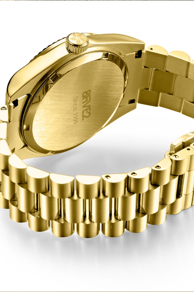 8FIVE2 Drops Two New Colorways for Its "ALL DAY" Watch silver blue gold gold sunray stainless steel watches 100 pices