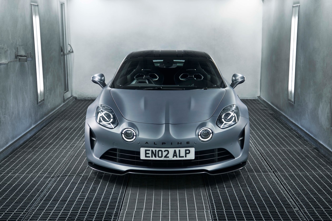 alpine a110 sports car enstone edition formula 1 workshop components engine union jack carbon microfibre bwt team