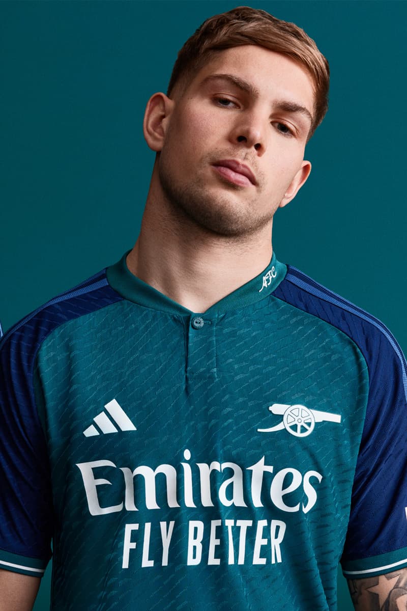 Arsenal adidas 2023/24 Third Kit Football Soccer Sports Premier League Champions League Gabriel Jesus Emile Smith Rowe Ball 